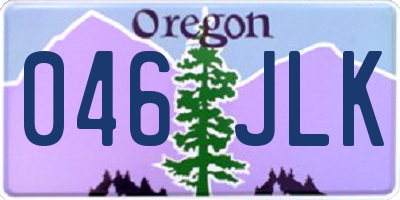 OR license plate 046JLK