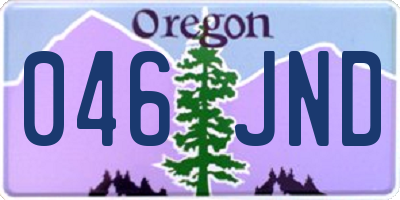 OR license plate 046JND
