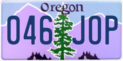 OR license plate 046JOP