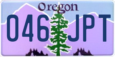 OR license plate 046JPT