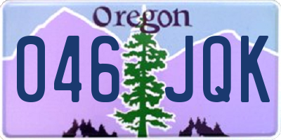 OR license plate 046JQK