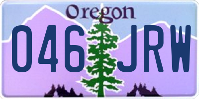 OR license plate 046JRW