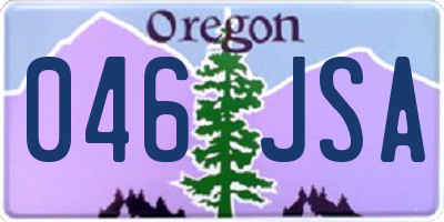 OR license plate 046JSA