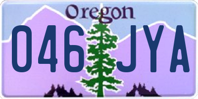 OR license plate 046JYA
