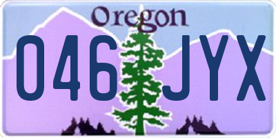 OR license plate 046JYX