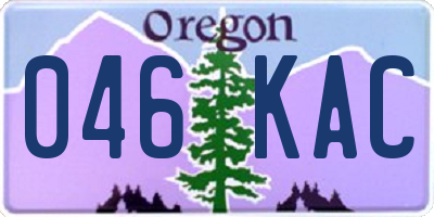 OR license plate 046KAC