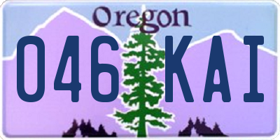 OR license plate 046KAI