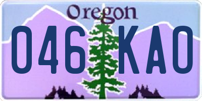 OR license plate 046KAO