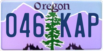 OR license plate 046KAP