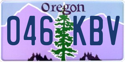 OR license plate 046KBV