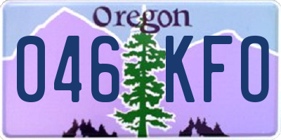OR license plate 046KFO