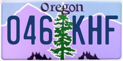 OR license plate 046KHF