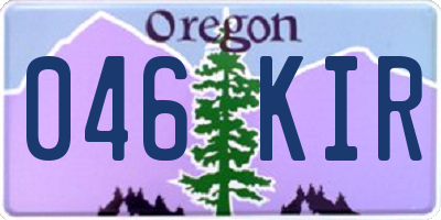 OR license plate 046KIR
