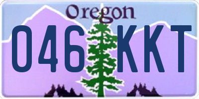 OR license plate 046KKT