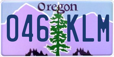 OR license plate 046KLM