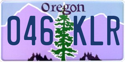 OR license plate 046KLR
