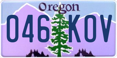 OR license plate 046KOV