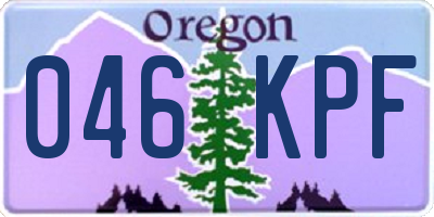 OR license plate 046KPF