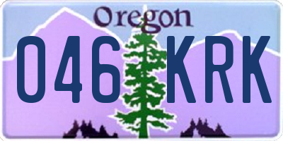 OR license plate 046KRK