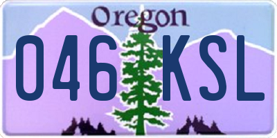 OR license plate 046KSL