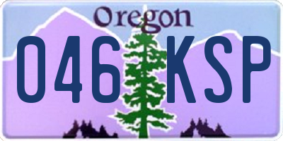 OR license plate 046KSP