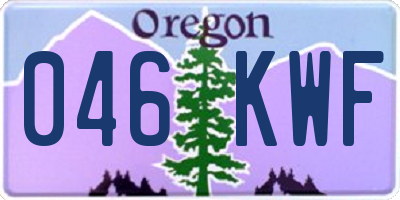 OR license plate 046KWF