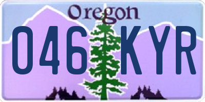 OR license plate 046KYR
