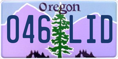 OR license plate 046LID