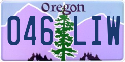 OR license plate 046LIW
