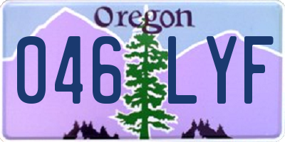 OR license plate 046LYF