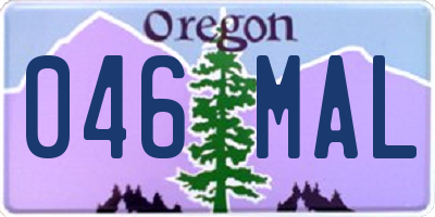 OR license plate 046MAL