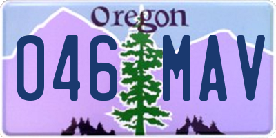 OR license plate 046MAV