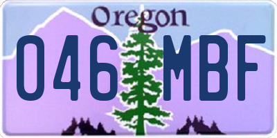 OR license plate 046MBF