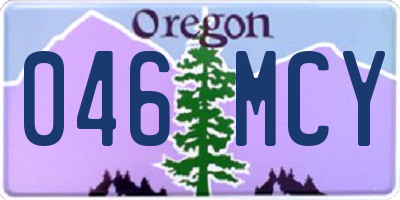 OR license plate 046MCY