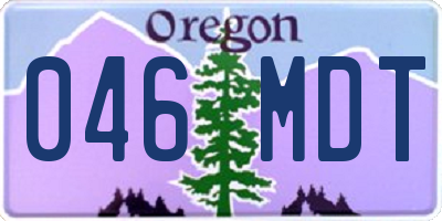 OR license plate 046MDT
