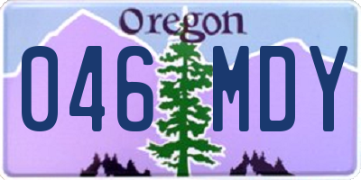 OR license plate 046MDY