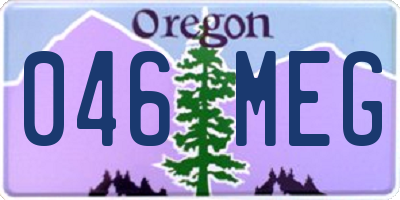 OR license plate 046MEG