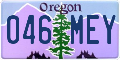 OR license plate 046MEY
