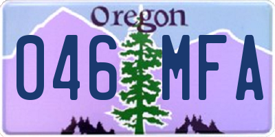 OR license plate 046MFA
