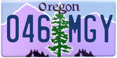 OR license plate 046MGY