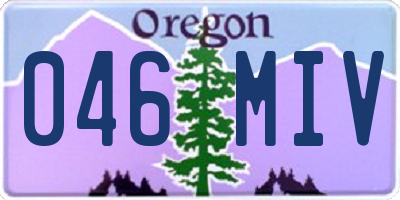 OR license plate 046MIV