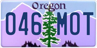 OR license plate 046MOT