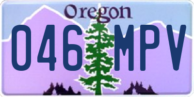 OR license plate 046MPV
