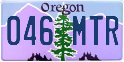 OR license plate 046MTR
