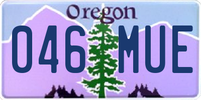 OR license plate 046MUE