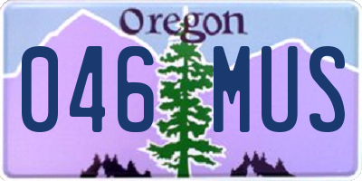 OR license plate 046MUS