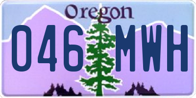OR license plate 046MWH