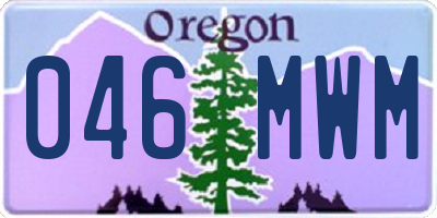 OR license plate 046MWM