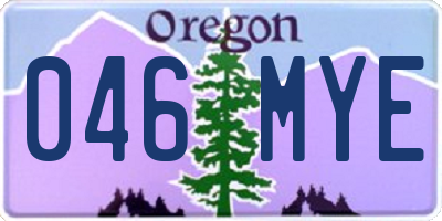 OR license plate 046MYE
