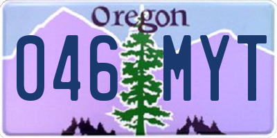 OR license plate 046MYT